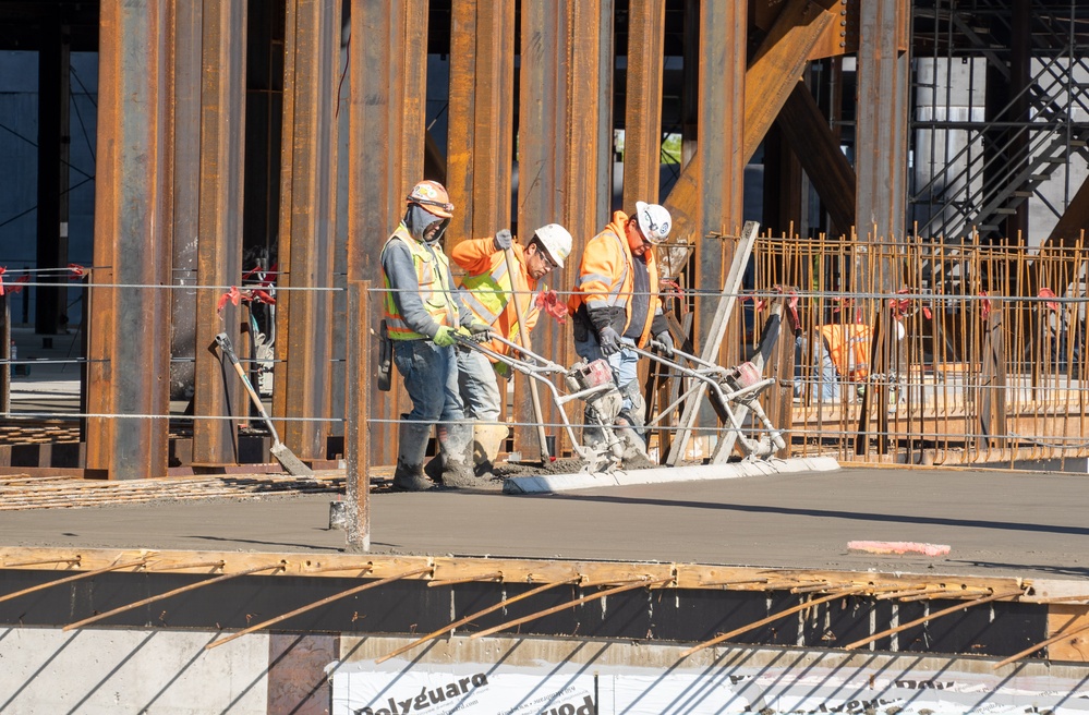 Construction continues at the site of the Louisville VA Medical Center May 3, 2023.