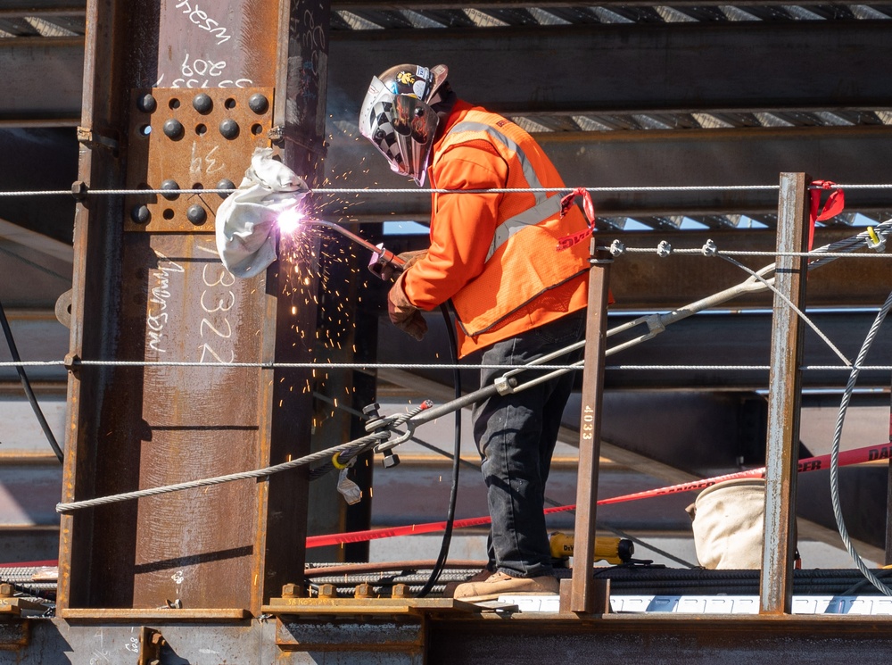 Construction continues at the site of the Louisville VA Medical Center May 3, 2023.