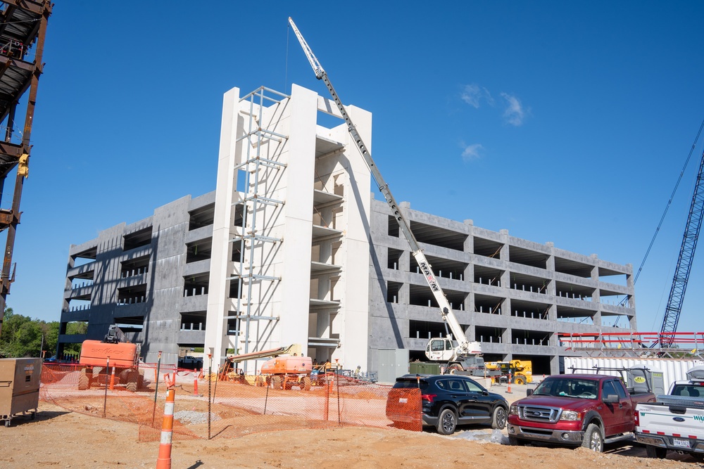 Construction continues at the site of the Louisville VA Medical Center May 3, 2023.