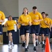 Recruits run in Freedom Hall at Recruit Training Command