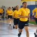 Recruits run in Freedom Hall at Recruit Training Command