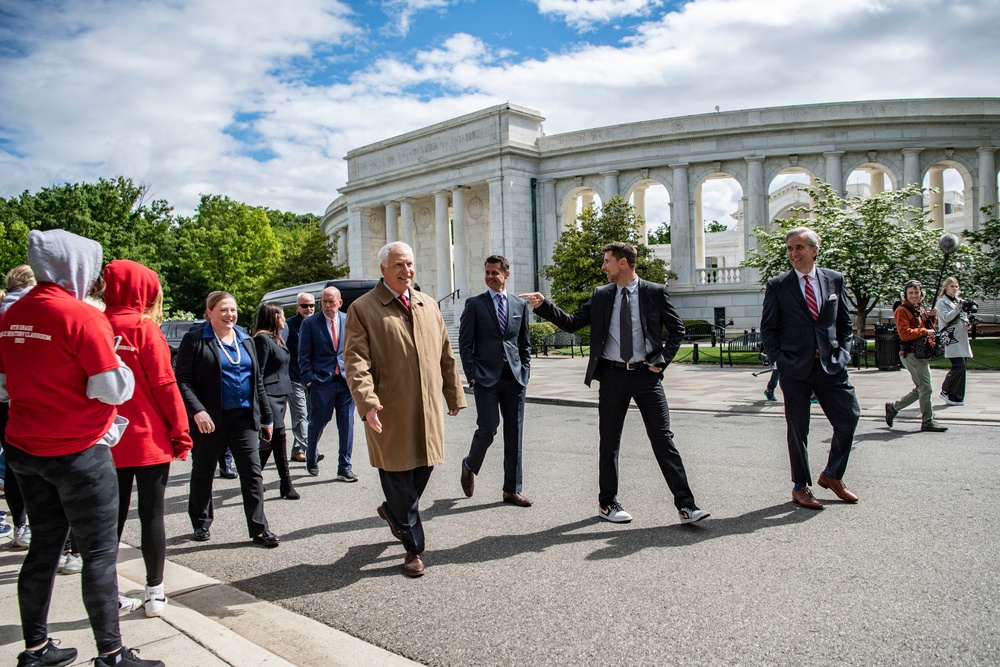 Coca-Cola 600 Winner Denny Hamlin Visits Arlington National Cemetery