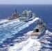 USS Truxtun Replenishment-at-Sea with MV Asterix and HMCS Montreal