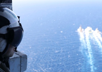 USS Truxtun Replenishment-at-Sea with MV Asterix and HMCS Montreal