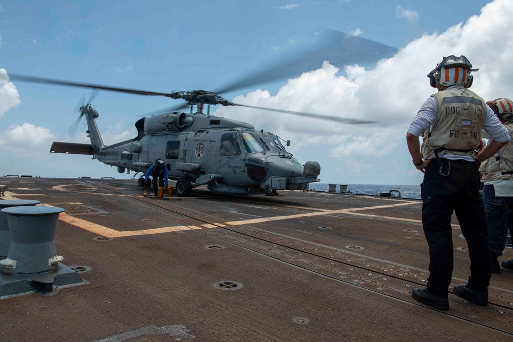 Wayne E. Meyer Conducts Flight Operations