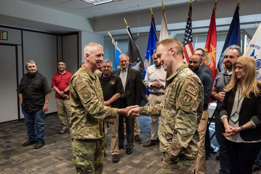 DLA Land and Maritime leaders discuss warfighter support, break bread with neighboring WPAFB logisticians