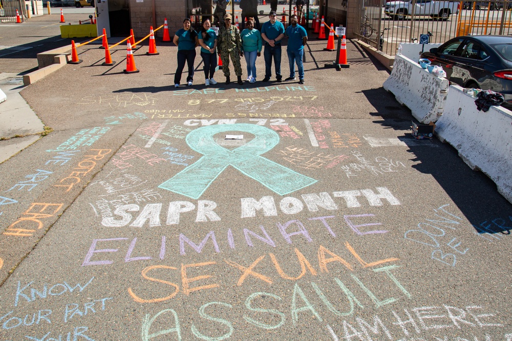 USS Abraham Lincoln SAPR VA team members promote sexual assault awareness