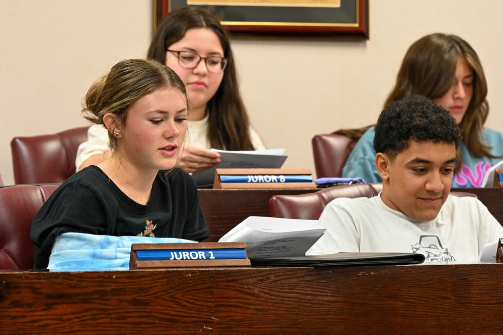 Order in the Court: AAFB JA hosts mock trial for local students