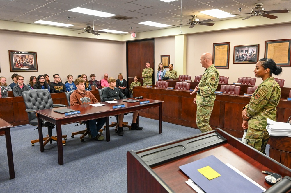 Order in the Court: AAFB JA hosts mock trial for local students