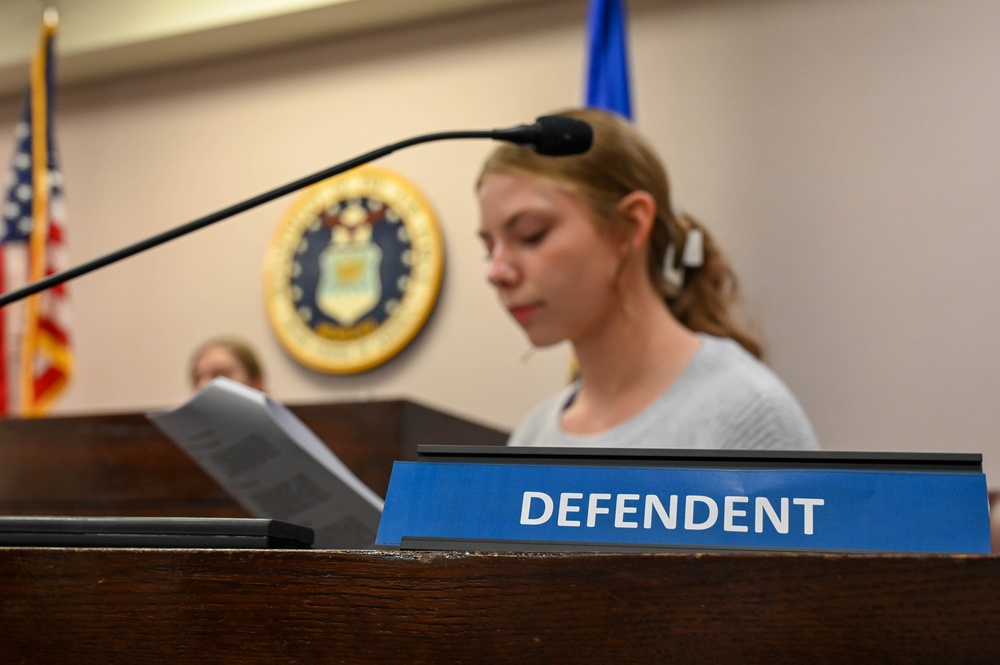 Order in the Court: AAFB JA hosts mock trial for local students