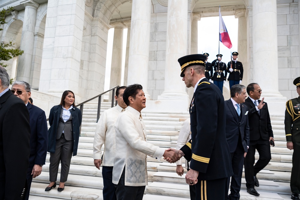 Philippine President Ferdinand R. Marcos Jr. Participates in an Armed Forces Full Honors Wreath-Laying Ceremony at the Tomb of the Unknown Soldier