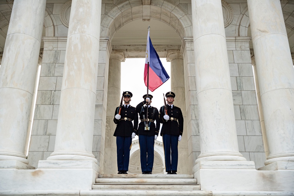 Philippine President Ferdinand R. Marcos Jr. Participates in an Armed Forces Full Honors Wreath-Laying Ceremony at the Tomb of the Unknown Soldier