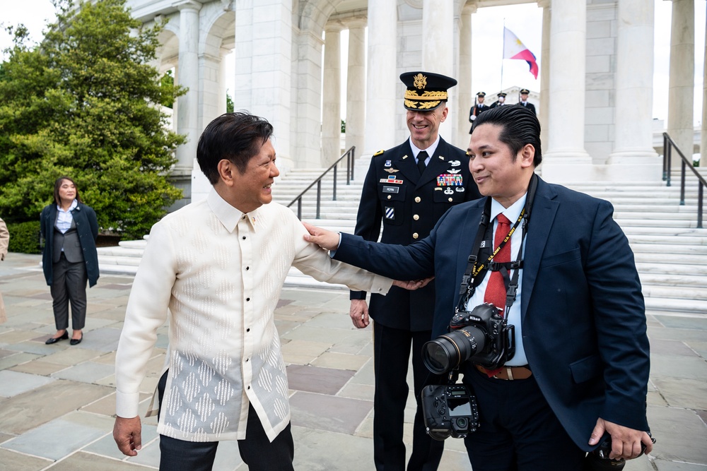 Philippine President Ferdinand R. Marcos Jr. Participates in an Armed Forces Full Honors Wreath-Laying Ceremony at the Tomb of the Unknown Soldier