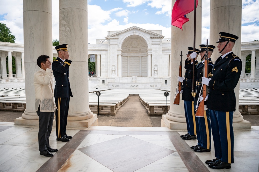 Philippine President Ferdinand R. Marcos Jr. Participates in an Armed Forces Full Honors Wreath-Laying Ceremony at the Tomb of the Unknown Soldier