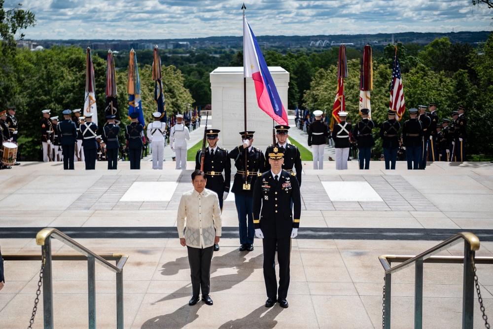 Philippine President Ferdinand R. Marcos Jr. Participates in an Armed Forces Full Honors Wreath-Laying Ceremony at the Tomb of the Unknown Soldier