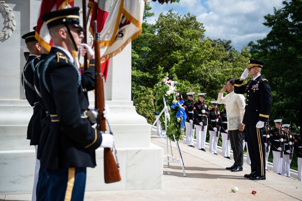 Philippine President Ferdinand R. Marcos Jr. Participates in an Armed Forces Full Honors Wreath-Laying Ceremony at the Tomb of the Unknown Soldier