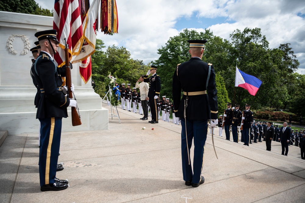 Philippine President Ferdinand R. Marcos Jr. Participates in an Armed Forces Full Honors Wreath-Laying Ceremony at the Tomb of the Unknown Soldier