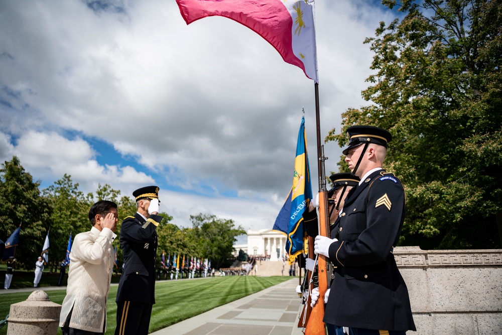 Philippine President Ferdinand R. Marcos Jr. Participates in an Armed Forces Full Honors Wreath-Laying Ceremony at the Tomb of the Unknown Soldier