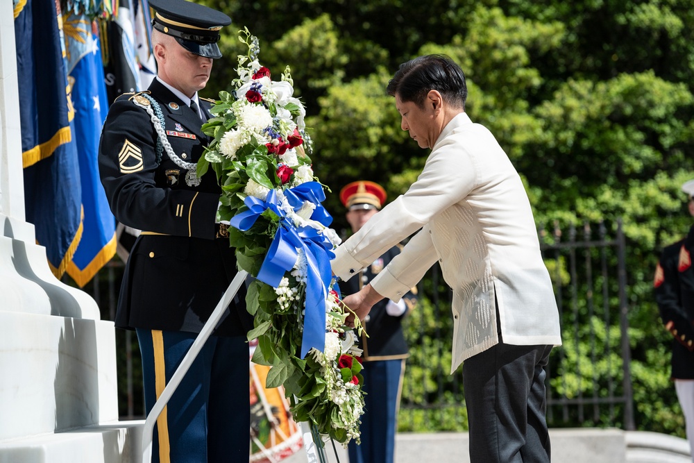 Philippine President Ferdinand R. Marcos Jr. Participates in an Armed Forces Full Honors Wreath-Laying Ceremony at the Tomb of the Unknown Soldier