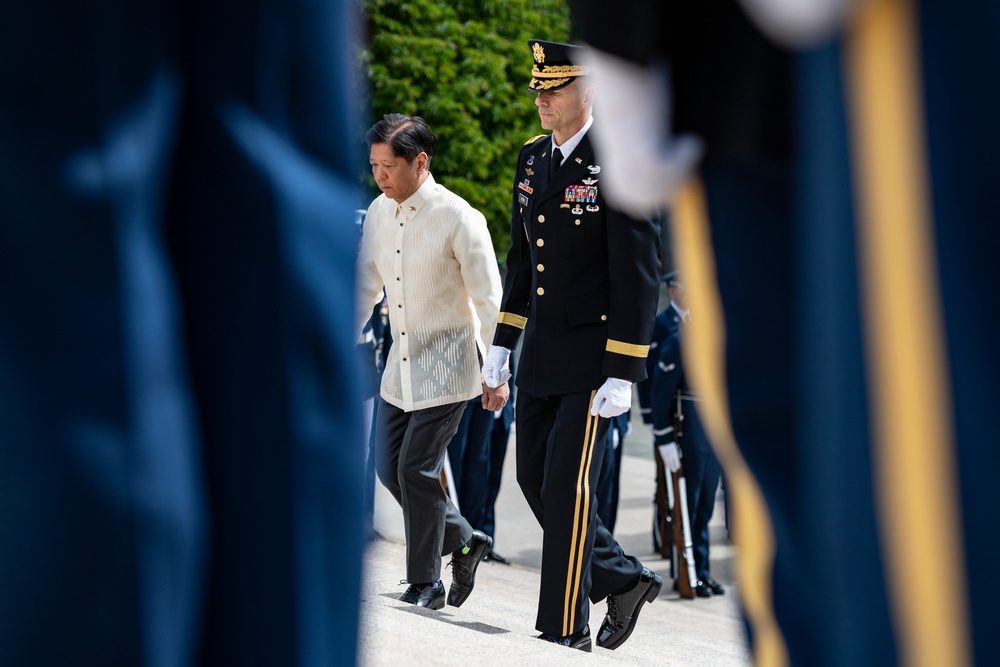 Philippine President Ferdinand R. Marcos Jr. Participates in an Armed Forces Full Honors Wreath-Laying Ceremony at the Tomb of the Unknown Soldier