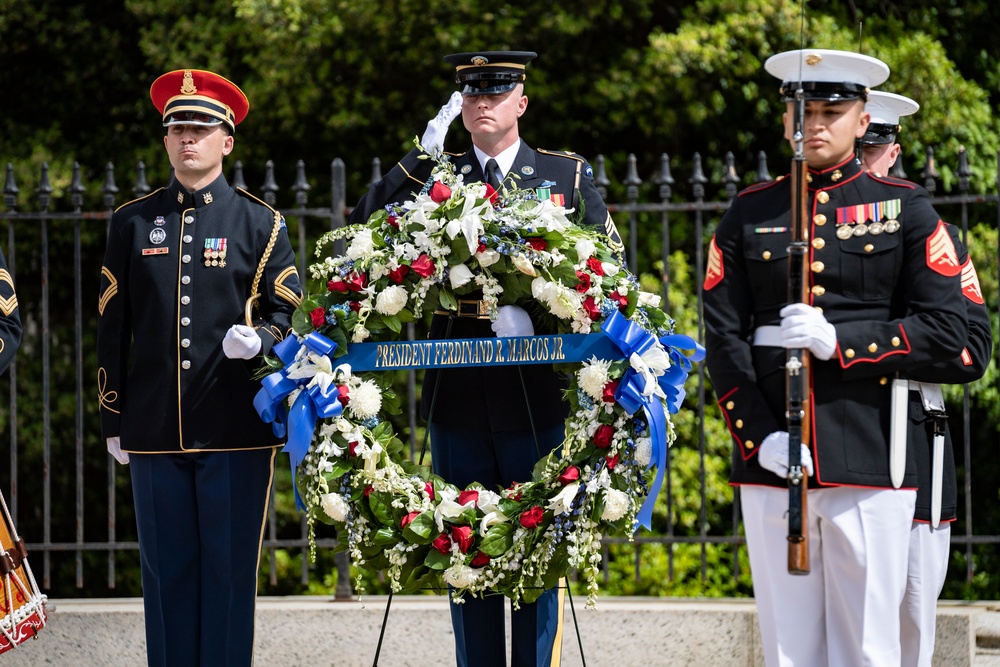 Philippine President Ferdinand R. Marcos Jr. Participates in an Armed Forces Full Honors Wreath-Laying Ceremony at the Tomb of the Unknown Soldier