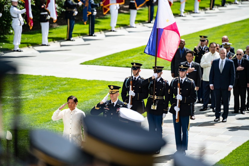 Philippine President Ferdinand R. Marcos Jr. Participates in an Armed Forces Full Honors Wreath-Laying Ceremony at the Tomb of the Unknown Soldier