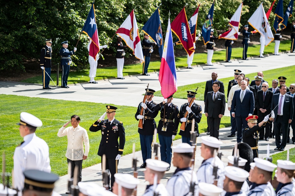 Philippine President Ferdinand R. Marcos Jr. Participates in an Armed Forces Full Honors Wreath-Laying Ceremony at the Tomb of the Unknown Soldier