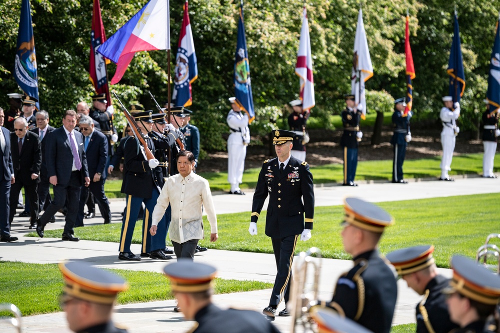 Philippine President Ferdinand R. Marcos Jr. Participates in an Armed Forces Full Honors Wreath-Laying Ceremony at the Tomb of the Unknown Soldier