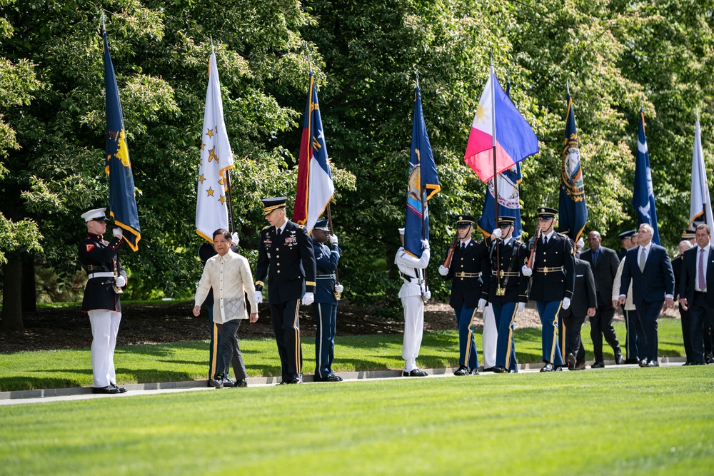 Philippine President Ferdinand R. Marcos Jr. Participates in an Armed Forces Full Honors Wreath-Laying Ceremony at the Tomb of the Unknown Soldier