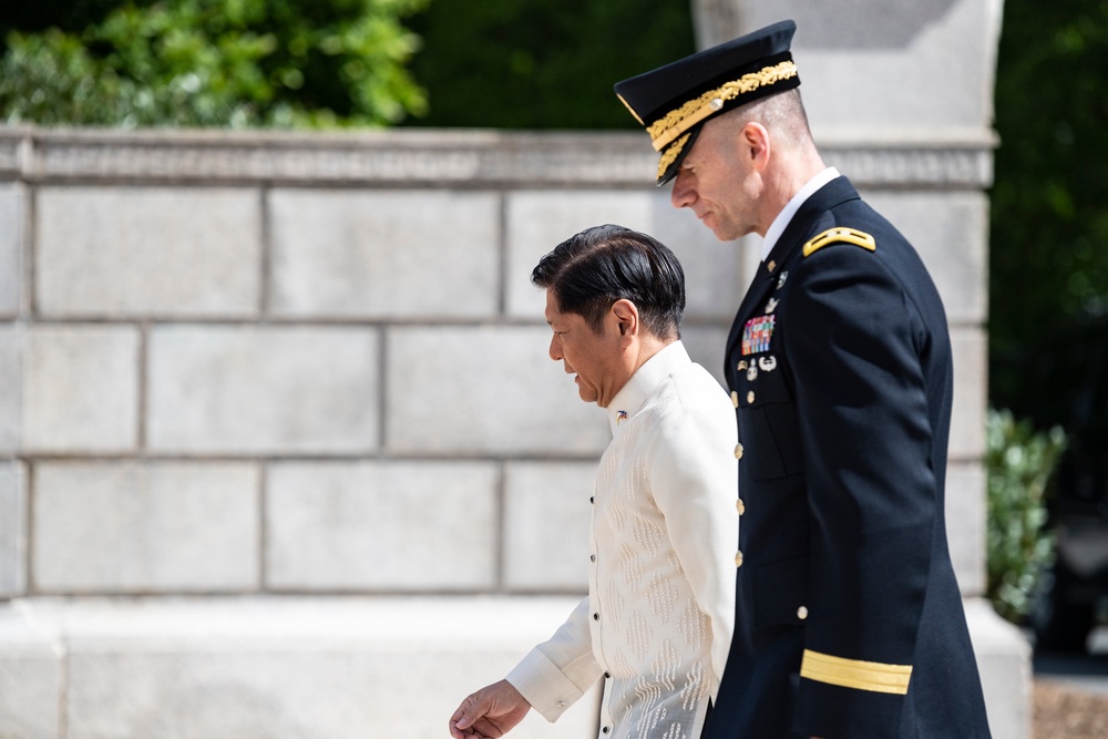 Philippine President Ferdinand R. Marcos Jr. Participates in an Armed Forces Full Honors Wreath-Laying Ceremony at the Tomb of the Unknown Soldier