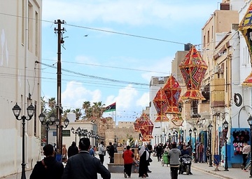 Libyans shop for supplies for the upcoming Eid celebrations.