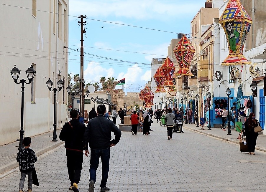 Libyans shop for supplies for the upcoming Eid celebrations.