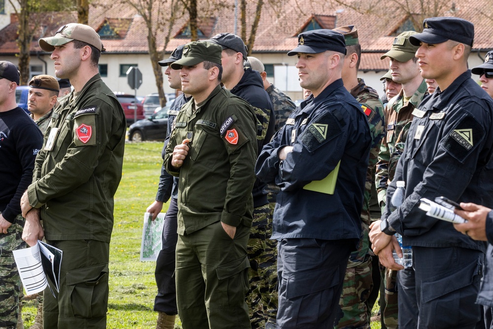 U.S. and multinational soldiers take part in the Combined Arms Rehearsal