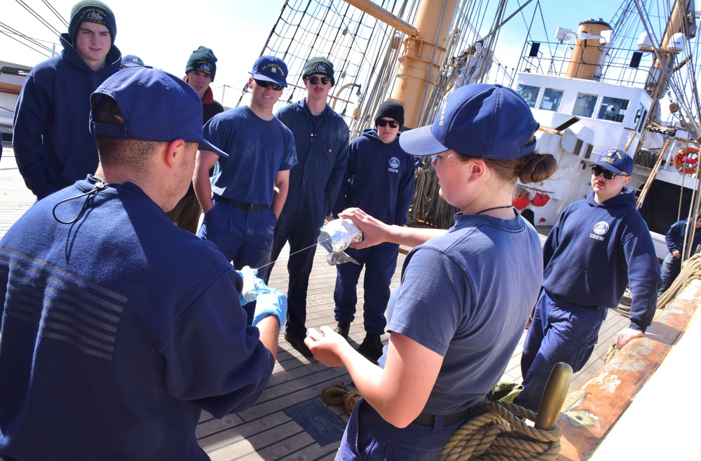 USCGC Eagle crew members receive damage control training