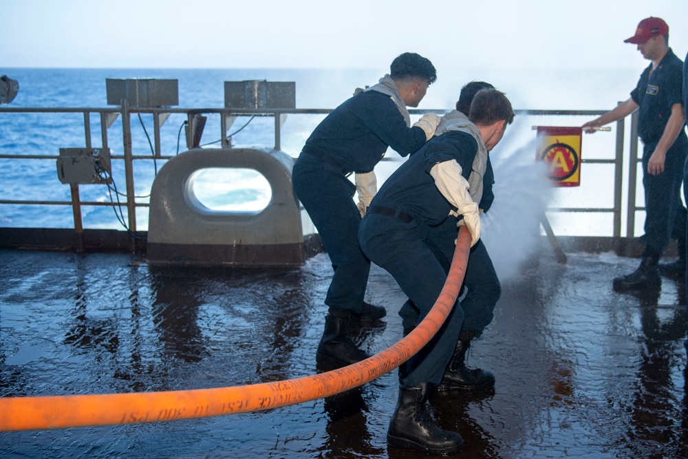 U.S. Navy Sailors Participate In Damage Control Training