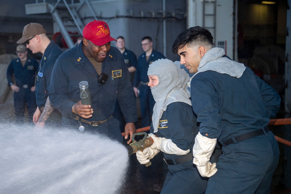 U.S. Navy Sailors Participate In Damage Control Training