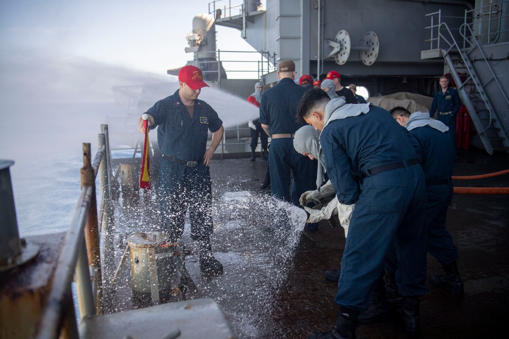 U.S. Navy Sailors Participate In Damage Control Training