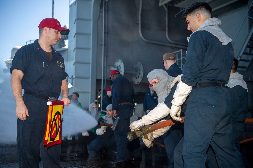 U.S. Navy Sailors Participate In Damage Control Training