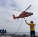 U.S. Coast Guard Cutter Alert, helicopter crews conduct at-sea vertical replenishment training