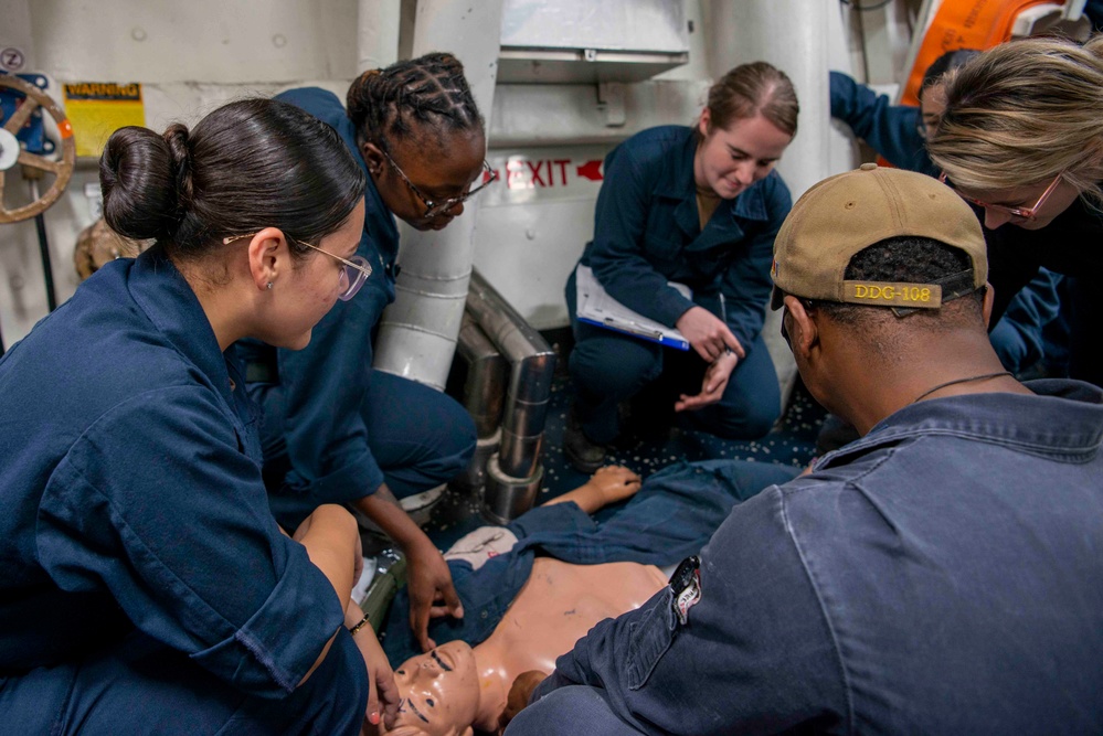 Wayne E. Meyer Conducts Medical Training