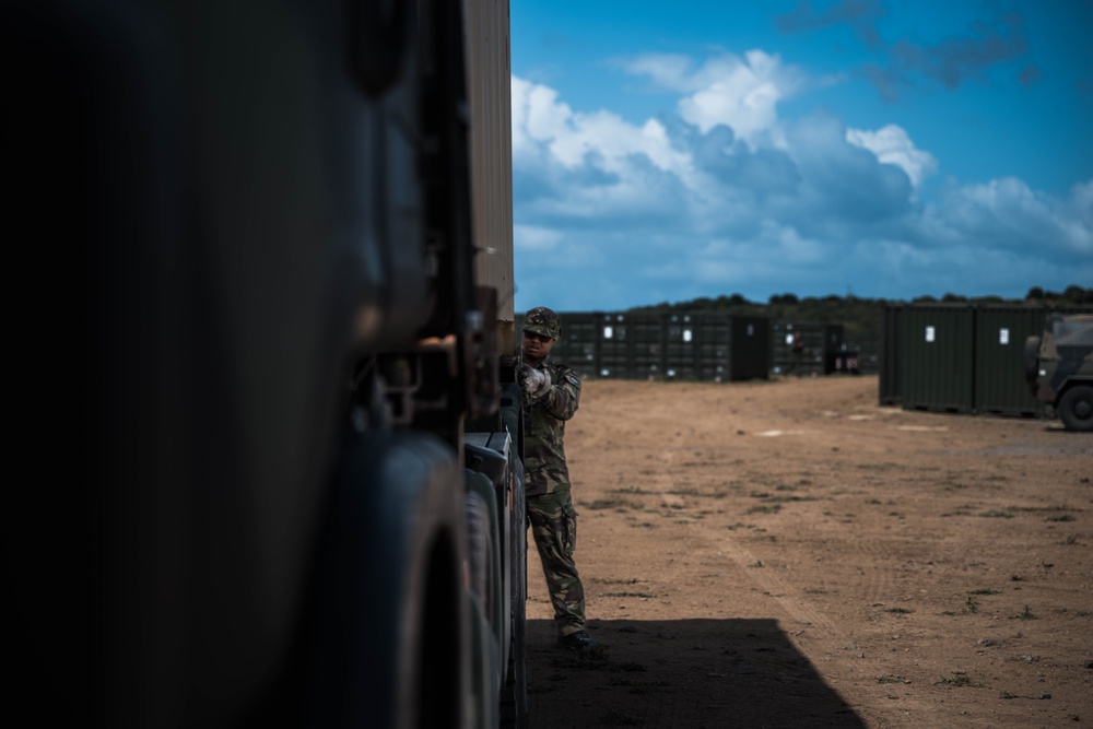 Soldiers Stage Equipment for Exercise Noble Jump 23