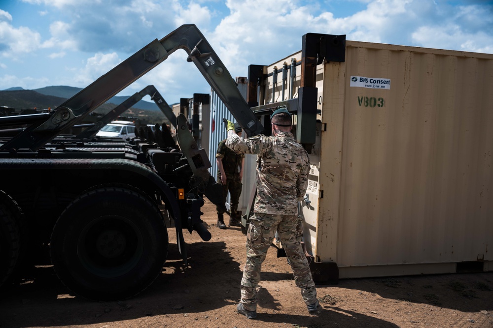 Soldiers Stage Equipment for Exercise Noble Jump 23
