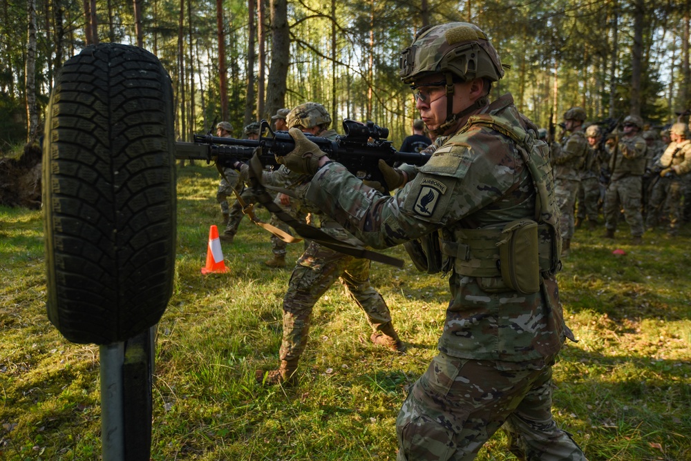 1-91 CAV, 173rd Airborne Brigade at Bayonet Assault Course