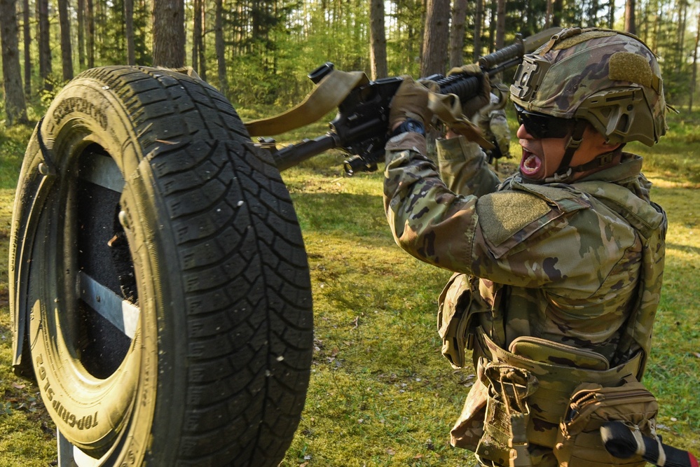 1-91 CAV, 173rd Airborne Brigade at Bayonet Assault Course