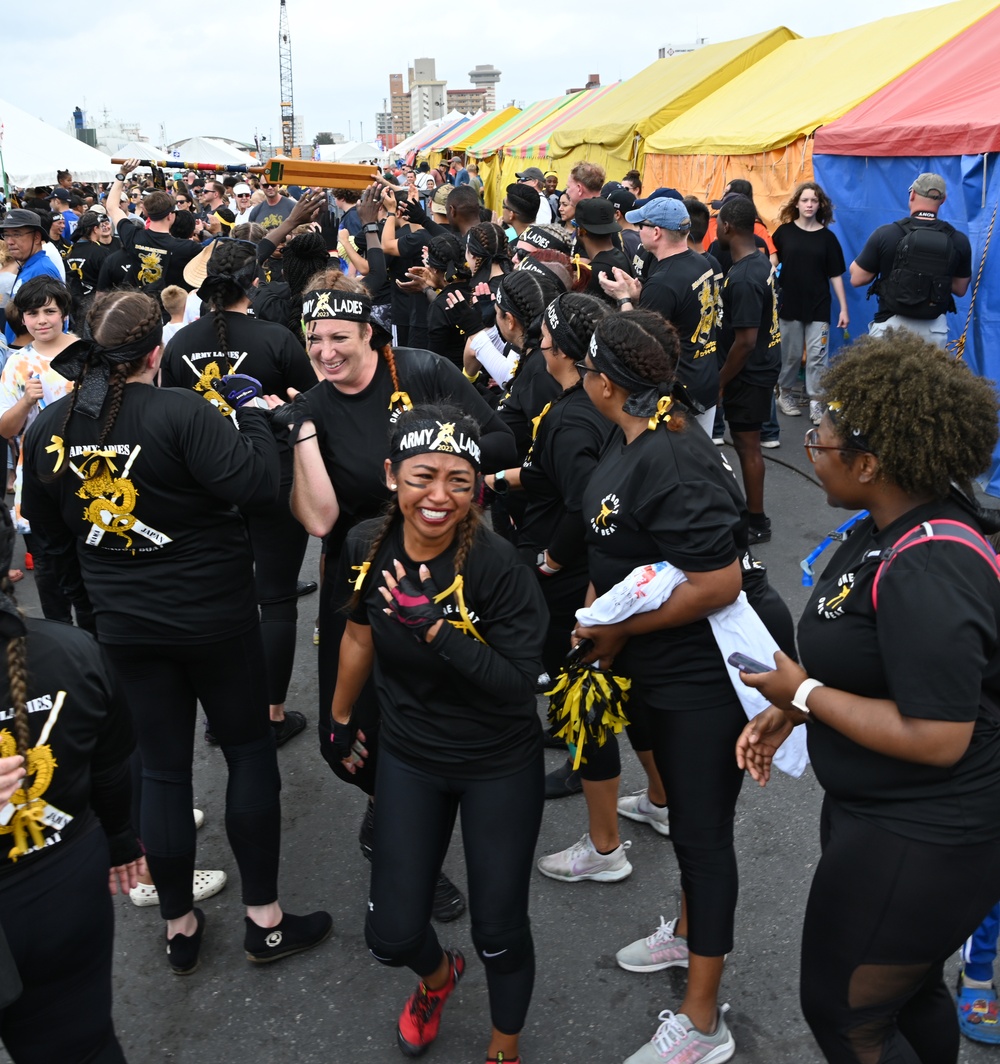 Army Ladies' take home dragon boat championship trophy