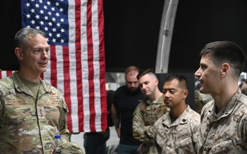 AFCENT commander visits ADAB, preps 75 EFS to receive munitions upgrade