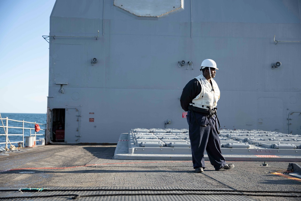 USS Normandy Conducts a Replenishment-at-Sea