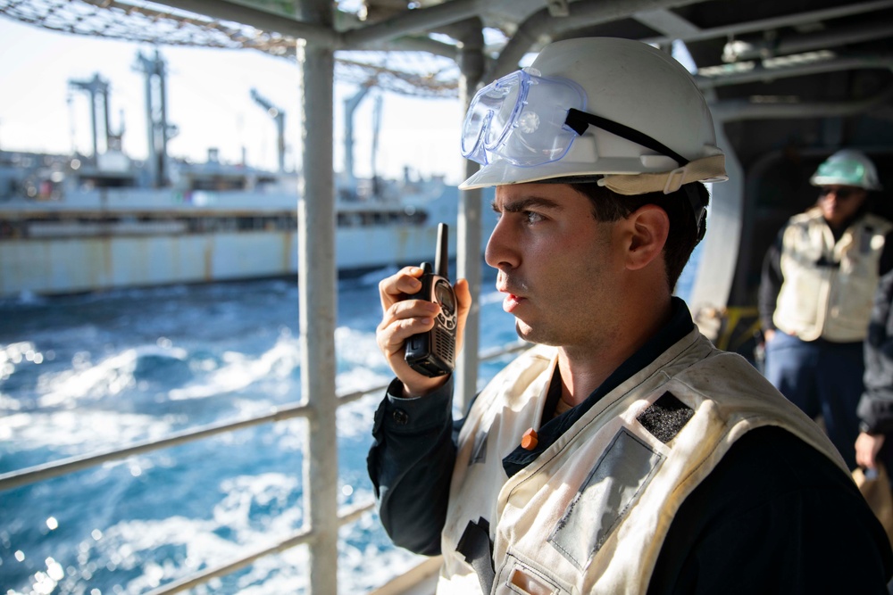 USS Normandy Conducts a Replenishment-at-Sea