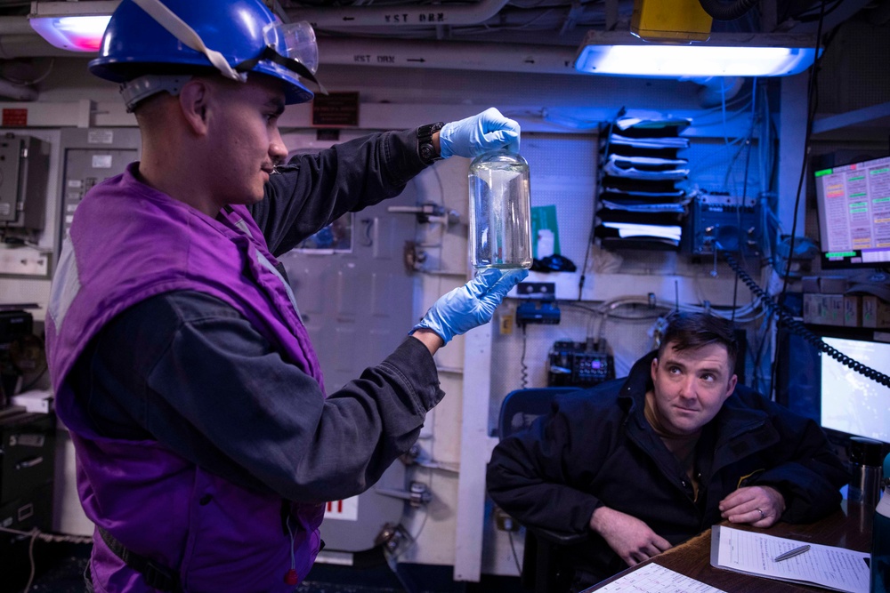 USS Normandy Conducts a Replenishment-at-Sea