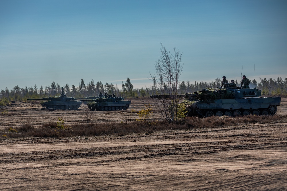 Black Jack Builds Their Relationship with Finnish Armoured Brigade During Arrow 23